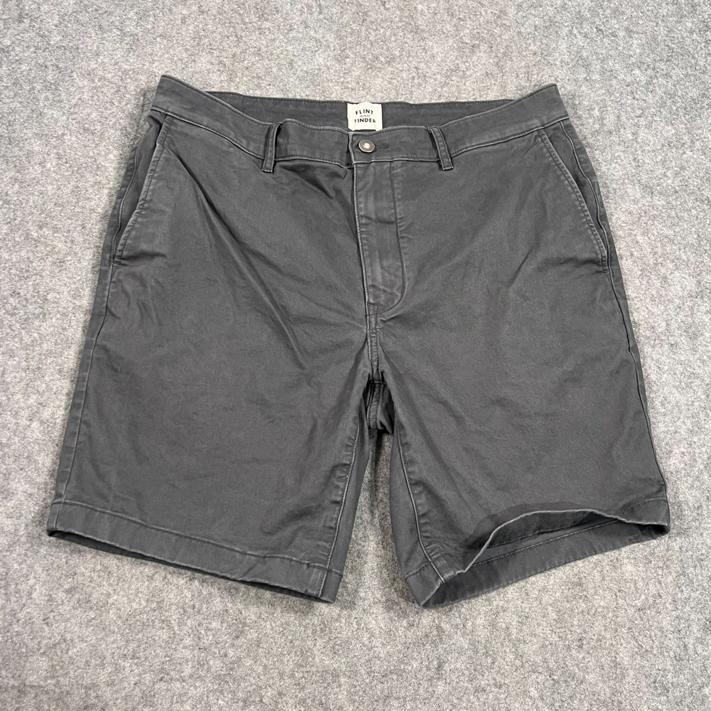 Flint and Tinder Charcoal Gray 365 Flat Front Stretch Chino Shorts Men's Size 33